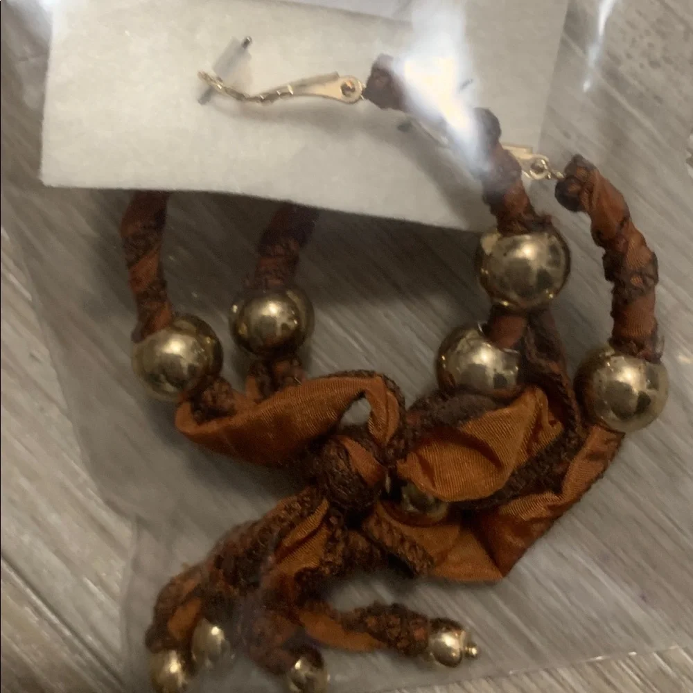 Free People Lingering Love Hoops NWT Brown